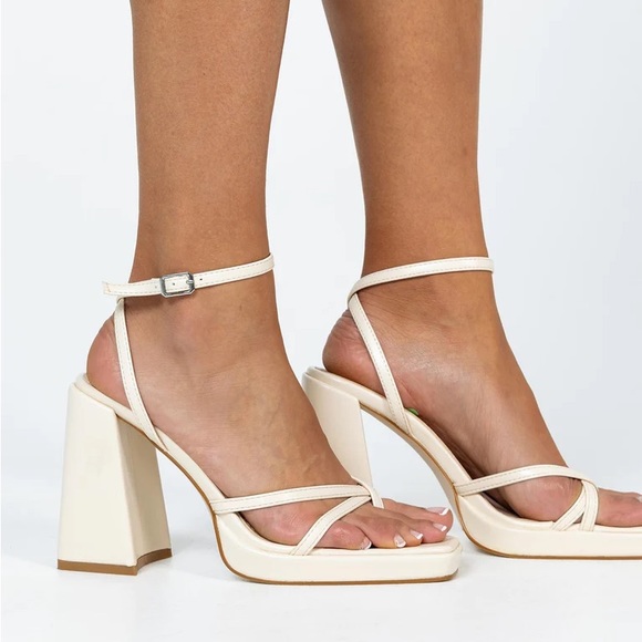 SOLD princess polly cammie heels cream platform sandals strappy white - Picture 2 of 11
